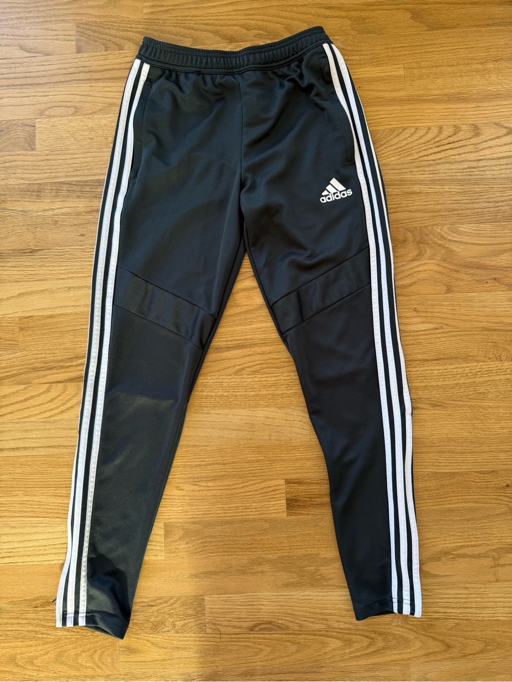 Adidas Tapered Track Pants Black White Soccer Climacool Small